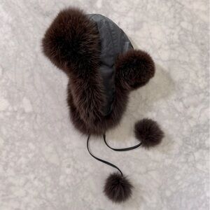 Fur and leather hat